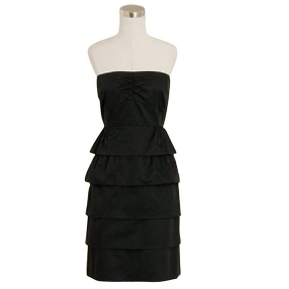 J. Crew Dresses & Skirts - J.CREW BLACK LBD TIERED RUFFLED POPLIN BRYNN DRESS